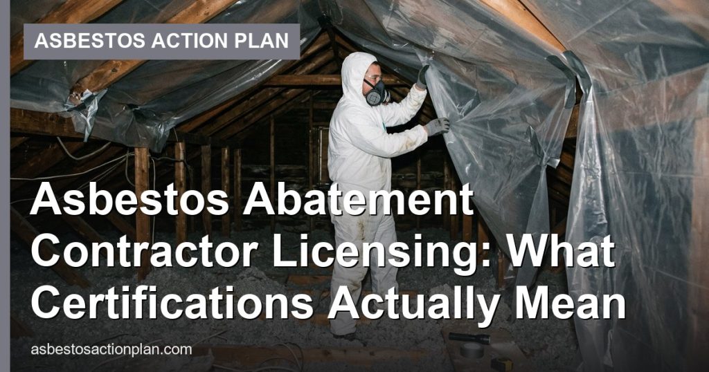 Asbestos Abatement Contractor Licensing: What Certifications Actually Mean - Asbestos Action Plan
